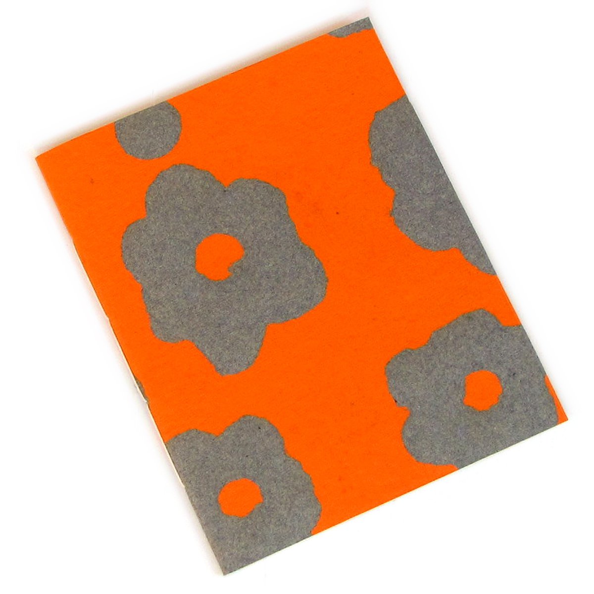 7x8 handmade blank notebook journal 20pp orange flowers paper craft bday xmas mom gifts