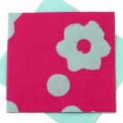 Handmade cards stationery 5x5 1/2" tree free pink/turquoise flower power eco friendly paper crafts
