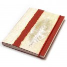 Journal sketching handmade striped natural leaf paper mom present elastic orange 5x7 88pp
