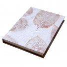 Writing journal natural leaf guest book handmade paper craft hardcover light gray 5x7in 104pp