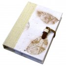 Handmade Xmas gift note memo pads natural leaf paper white hard cover silk spine 3.5x5in 100pp
