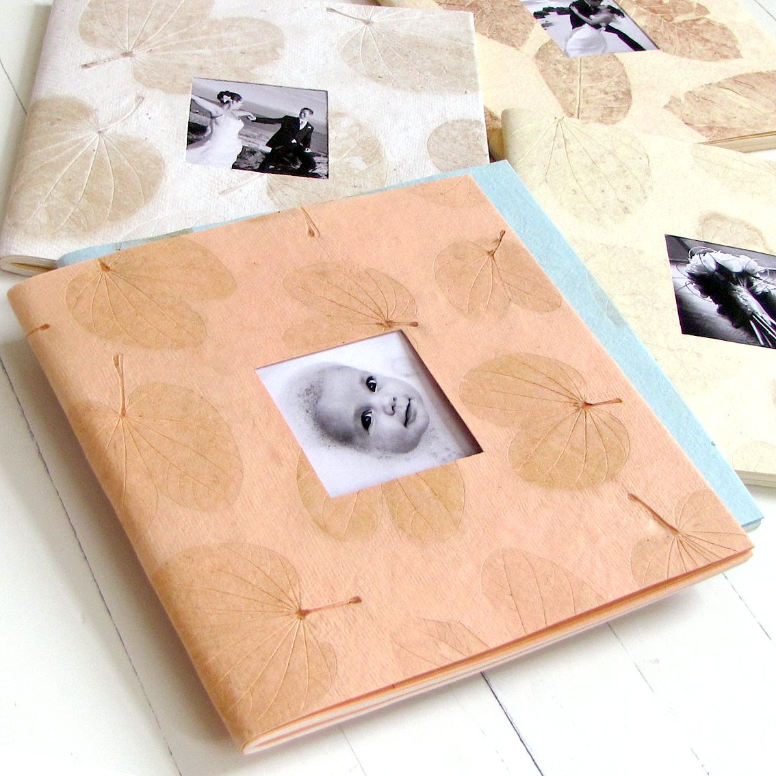 Handmade acid free photo album wedding baby pink 5x7/6x8 pictures 16pp
