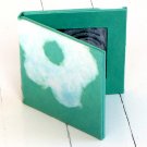 Photo handmade picture frame 2.5x2.5 double folding aqua flower acid free paper craft stationery