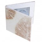 Handmade paper decor Xmas wedding gifts natural leaf white double photo frame 2.5x2.5