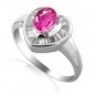 18K White Gold Pink Sapphire and Diamond Ring