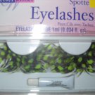 Spotted Feathered Costume Eyelashes green w/glue  shipped free