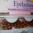 Spotted Feathered Costume Orange Eyelashes shipped free