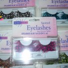 Feathered Eyelashes blackw/pink spots lashes w/glue shipped free