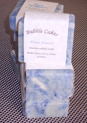 Handcrafted  Bar Soap Clean Cotton Fragrance Handmade with Organic Shea Butter Essential Oils
