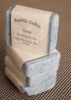 Handcrafted Denim Scented Bar Soap  Handmade with Organic Shea Butter Essential Oils