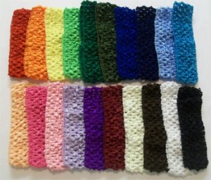 12 Crochet Headbands 1.5" Lot Dozen Assorted Colors New