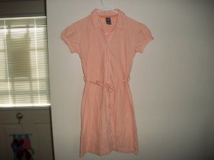 GAP Orange Gingham Cute Girls Dress Plaid Medium M 7 8