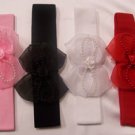 Baby Girl Infant Pearl Rose Bow Headband Dress Up New