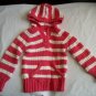 OLD NAVY Pink White Hood Girls Fall Sweater 2 2t 3 3T