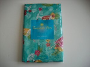 Cocktail Drink Summer Tablecloth Vinyl Flannel back New
