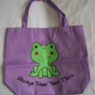 Girls Frog Purple Bag "Always Wear Your TIARA" Tote New