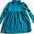 Girls New Stripe Fall Dress Turquoise L Large 10 12 NWT