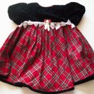 Youngland Baby Girl Red Plaid Black Holiday Dress 12 18
