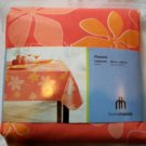 Peach Tablecloth Flowers PEVA Vinyl Oblong 60" X 102"