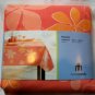 Peach Tablecloth Flowers PEVA Vinyl Oblong 60" X 102"