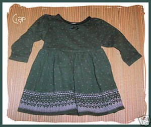 GAP Baby Girl Fall Winter DRESS Green M Size 6 9 12 m