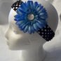 Girls Blue Flower Daisy Black or White Headband Baby