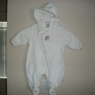 POOH BEAR White Baby Girls Cord Snowsuit Bunting NB 0 3