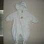 POOH BEAR White Baby Girls Cord Snowsuit Bunting NB 0 3