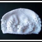 Girls White Crochet Kufi Hat Boutique Beanie Cap New OS