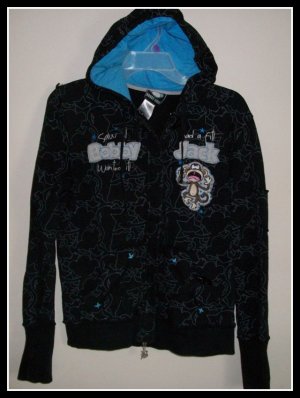 Bobby Jack Black Sweatshirt Hoodie Cute Juniors L Large