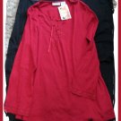 New Additions Maternity Red L/S Shirt Women L Large 12