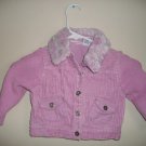 POLKATOTS Girls Lavender Corduroy Jacket Fur 24 m 2 2t