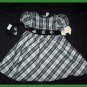Girls Holiday Fall Black Plaid DRESS NWT NEW 3 3T 4 4T