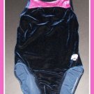 GK Elite Velour Navy Dance Gymnastics Leotard CL Large