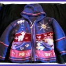 Gorgeous Purple Girls Handknit Sweater Embroidery 3t 4t
