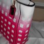 COACH MADISON GINGHAM SAFFIANO MINI BONDED TOTE HANDBAG PINK RUBY MODEL 30136