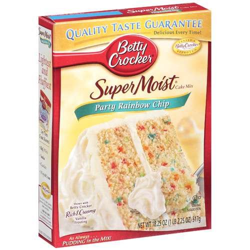 Betty Crocker Party Rainbow Chip Super Moist Cake Mix, 18.25 Oz