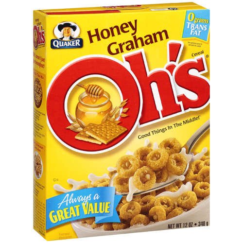 Quaker Oh's Honey Graham Cereal, 12 Oz