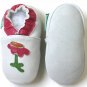 New Kubee Soft Sole Leather Baby Shoes Red Flora 6-12 M