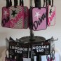 LUGGAGE TAG DIVA POLKA DOTS & PINK FASHION BAG ID TAG