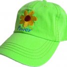 HAT CAP GREEN FLOWER POWER WOODSTOCK ANNIVERSARY HIPPIE