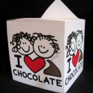 I LOVE CHOCOLATE DESK MEMO TEAR OFF NOTE PAD PAPER CUBE