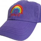 PURPLE HAT RAINBOW PEACE BASEBALL CAP WOODSTOCK HIPPIE