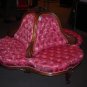 Heavily Carved Victorian Walnut Confidante Settee