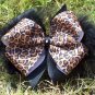 Black and Leopard Maribou Hairbow
