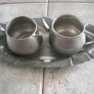 Old Colonial Pewter Creamer & Sugar with Tray