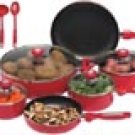 Chef's Secret 16pc Red Aluminum Cookware Set