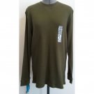 Junior Mens Green Dog Cotton Thermal Shirt Long-Sleeved Pullover Green/Dark Fir L NWT