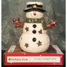 Yankee Candle Snowman Porcelain Tealight Candle Holder with 16-pk Pine Scented Tealight Candles