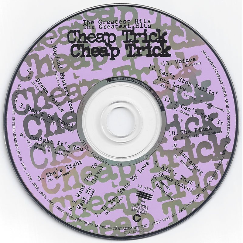 Cheap trick the greatest hits compilation cd 80s pop rock music 1991